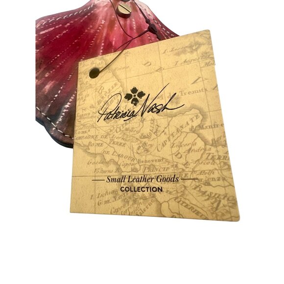 Patricia Nash Lilla Shell Mirror Leather Bag Charm Key Chain Fob NWT - Picture 4 of 6